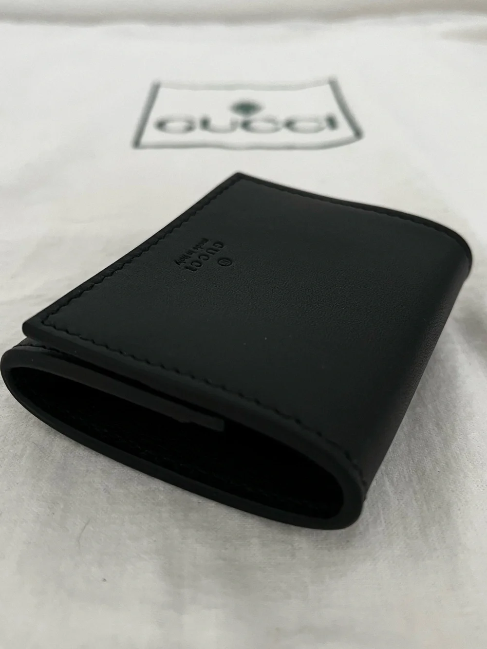Gucci Blooms Black Leather Green Floral Jewelry AirPod Coin Case BNWB Shop Card